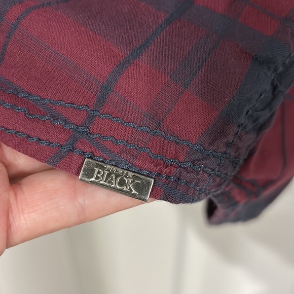 Buckle Black Men’s Athletic Fit Stretch Plaid Button Down Shirt Embroidered XXL - Picture 8 of 13